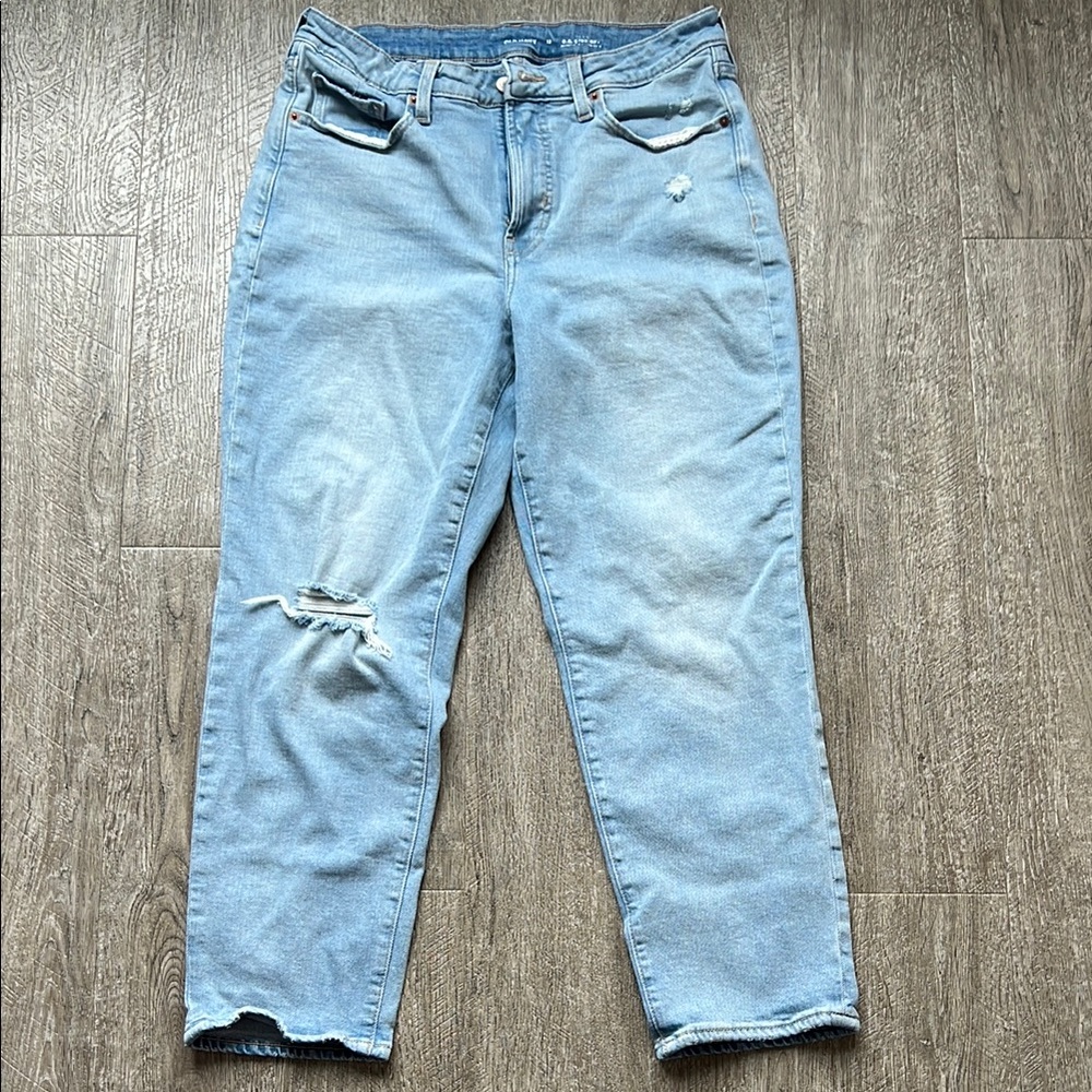 Old Navy Blue OH Straight Jeans with Relaxed Fit
